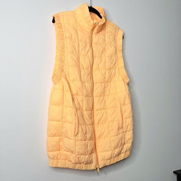 Free People On The Move Packable Puffer Vest in Neon Orange Size Large - Picture 5 of 10